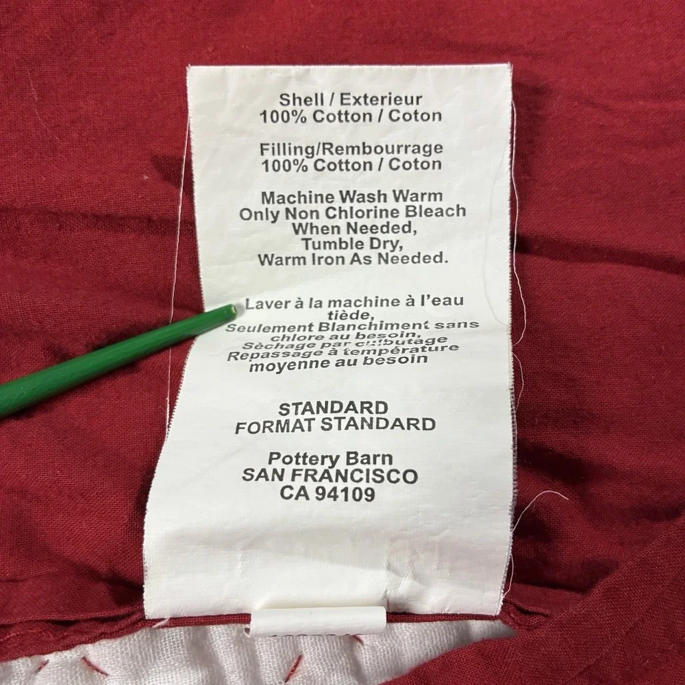 Pottery Barn Georgia Quilted Paisley Pillow Shams Red Pink Paisley Standard Size